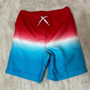 Lands End  Boys Red White and Blue Swim Suit - Size S (6-7)